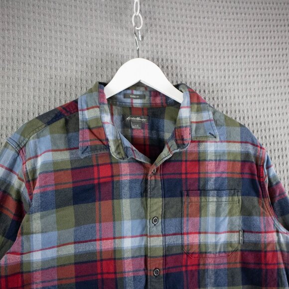 Eddie Bauer Flannel Longsleeve Button Up Mens Large - Picture 3 of 8